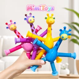 Set 4 Hươu Cao Cổ Lò Xo MimiToys Có Đèn LED - Đồ Chơi Kéo Giãn Vui Nhộn Cho Bé 8