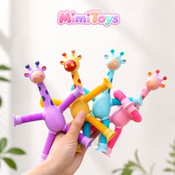 Set 4 Hươu Cao Cổ Lò Xo MimiToys Có Đèn LED - Đồ Chơi Kéo Giãn Vui Nhộn Cho Bé 3