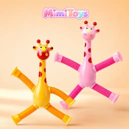 Set 4 Hươu Cao Cổ Lò Xo MimiToys Có Đèn LED - Đồ Chơi Kéo Giãn Vui Nhộn Cho Bé 9