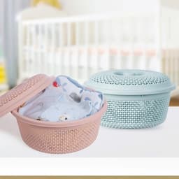 Rổ nắp tròn bi Hokori - Việt Nhật | Rổ nhựa đựng quần áo bé, đồ gia dụng tiện dụng, có nắp 6