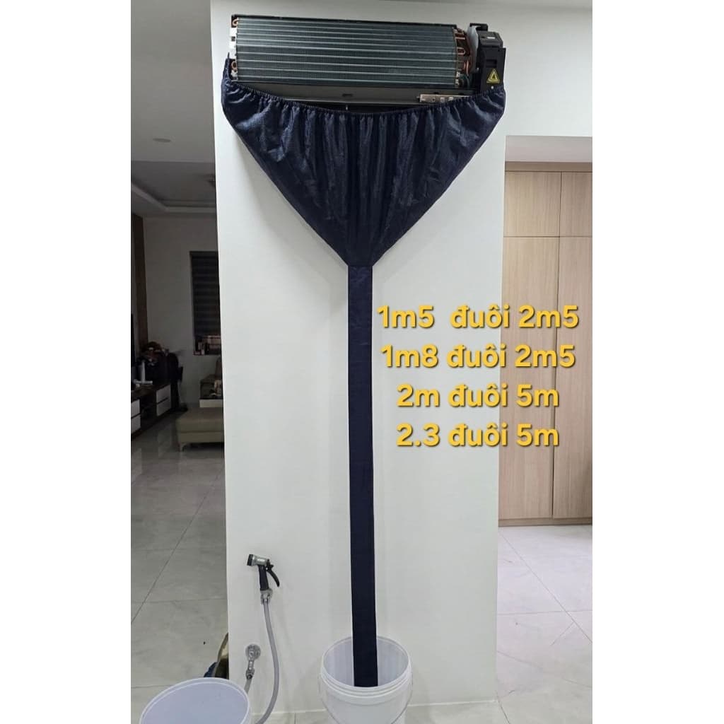 Túi vệ sinh 1m5 đuôi 2m5, Túi vệ sinh máy lạnh, Áo vệ sinh máy lạnh