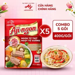CHÍNH HÃNG FULL VAT Combo 5 gói Hạt Nêm Aji-ngon gói 400G 1
