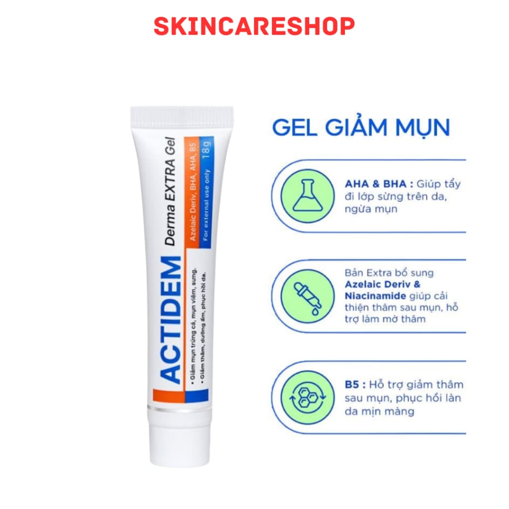 Gel Giảm Mụn Mờ Thâm Actidem Derma Extra Gel 18g