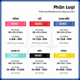 Dây Mini Band Cao Su Kháng Lực Aolikes A-3601 | Dây Miniband Tập Mông Đùi, Bộ 6 Dây Tặng Kèm Túi 3