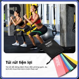 Dây Mini Band Cao Su Kháng Lực Aolikes A-3601 | Dây Miniband Tập Mông Đùi, Bộ 6 Dây Tặng Kèm Túi 5