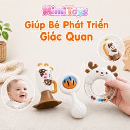 Bộ 4 Món Lục Lạc Xúc Xắc MimiToys Cho Bé - Đồ Chơi Nhựa ABS Cầm Nắm Phát Triển Giác Quan 3