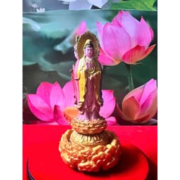 Tượng Phật quan âm bồ tát 3 mặt .in 3D . cao 27 cm. siêu nét. vẽ thủ công chi tiết 6