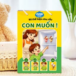 Thẻ phát triển kỹ năng giao tiếp EVON - Giúp Bé Tập Nói Sớm - Giúp bé thể hiện nhu cầu "CON MUỐN" 1
