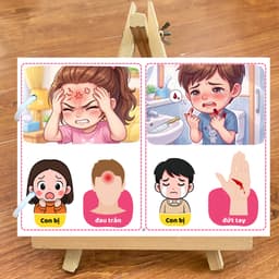 Thẻ phát triển kỹ năng giao tiếp EVON - Giúp Bé Tập Nói Sớm - Bé tập mách CON BỊ ĐAU 7