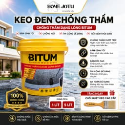 Keo Đen Dạng Lỏng Chống Thấm Bitum 1L/5L – Giải Pháp Toàn Diện Cho Sàn Bê Tông và Sân Thượng Bền Vững 1