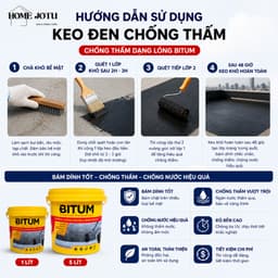 Keo Đen Dạng Lỏng Chống Thấm Bitum 1L/5L – Giải Pháp Toàn Diện Cho Sàn Bê Tông và Sân Thượng Bền Vững 4