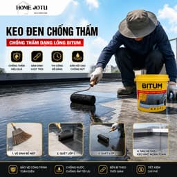Keo Đen Dạng Lỏng Chống Thấm Bitum 1L/5L – Giải Pháp Toàn Diện Cho Sàn Bê Tông và Sân Thượng Bền Vững 3