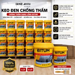 Keo Đen Dạng Lỏng Chống Thấm Bitum 1L/5L – Giải Pháp Toàn Diện Cho Sàn Bê Tông và Sân Thượng Bền Vững 2