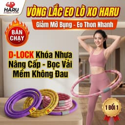 Vòng Lắc Eo Lò Xo HARU Bọc Vải Cao Cấp 1.5-2.5kg - Khóa Nhựa Nâng Cấp, Massage Êm Ái, Săn Chắc Vòng 2 1