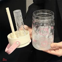 Bình Nước Hello Kitty 600ML Xinh Xắn Tiện Lợi 7