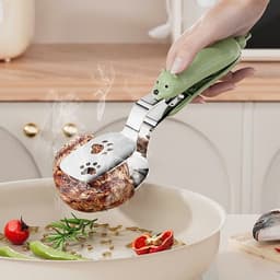 Kẹp gắp thức ăn Inox hình gấu dễ thương. Kẹp gắp chiên rán chống nóng tiện lợi an toàn - Majehome 5
