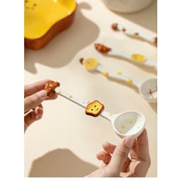 Thìa gốm sứ hình bánh mì dễ thương cao cấp. Muỗng ăn tráng men an toàn, decor bếp xinh xắn - Majehome 3