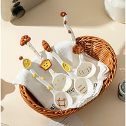 Thìa gốm sứ hình bánh mì dễ thương cao cấp. Muỗng ăn tráng men an toàn, decor bếp xinh xắn - Majehome 6