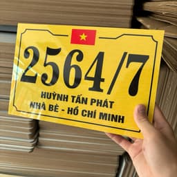 Biển số nhà MICA in theo yêu cầu - Độ dày 3ly - Tráng gương bề mặt - Tặng keo dán 2 mặt 4