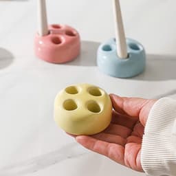 Giá để bàn chải đánh răng bằng gốm 4 ngăn cao cấp. Kệ đựng bàn chải thiết kế tối giản decor phòng tắm - Majehome 4