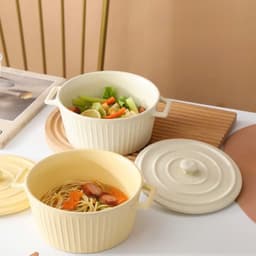 Bát tô sứ có nắp màu pastel cao cấp. Tô sứ ăn mì có nắp đậy giữ nhiệt phong cách Hàn Quốc decor sang trọng - Majehome 2