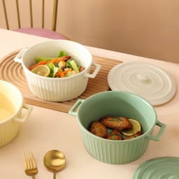 Bát tô sứ có nắp màu pastel cao cấp. Tô sứ ăn mì có nắp đậy giữ nhiệt phong cách Hàn Quốc decor sang trọng - Majehome 4