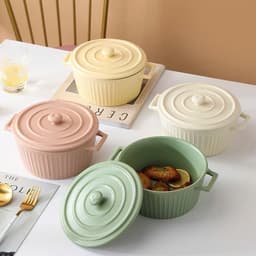 Bát tô sứ có nắp màu pastel cao cấp. Tô sứ ăn mì có nắp đậy giữ nhiệt phong cách Hàn Quốc decor sang trọng - Majehome 8