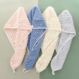 Khăn Tắm HEDO Sóng Nước Siêu Thấm Hút Nhanh Khô, Khăn Tắm Bông Quấn Tóc 5