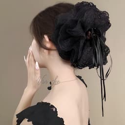 Kẹp tóc ren bản to 4 lớp 18cm – kẹp càng cua nữ phong cách tiểu thư, bồng đẹp, giữ tóc chắc - Phụ kiện Vân Lee - MS028 8