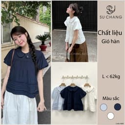 Áo Cổ Sen Tay Bồng Bèo Dưới Xếp Ly A860 Su Chang Thời Trang Nữ 2