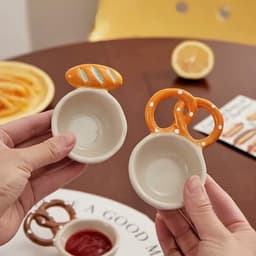 Bát nước chấm gốm sứ dễ thương. Chén chấm mini quay hình bánh mì đựng sốt gia vị, decor bàn ăn - Majehome 5