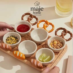 Bát nước chấm gốm sứ dễ thương. Chén chấm mini quay hình bánh mì đựng sốt gia vị, decor bàn ăn - Majehome 1