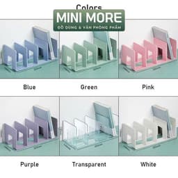 [Tặng Sticker] Giá Để Tài Liệu,  4 Ngăn, 2 tầng. Kệ Nhựa Đựng Sách Decor Bàn Học. Đựng bút 9