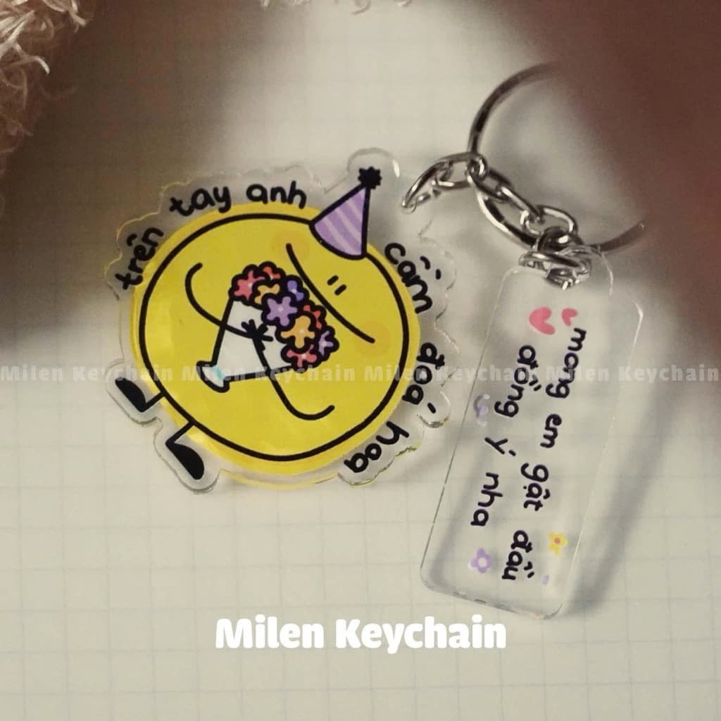 MÓC KHOÁ LỜI NHẮN QUÀ TẶNG - TRÊN TAY ANH CẦM MỘT ĐOÁ HOA - VADANLEN