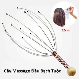 Lược Massage răng thưa 5 chấu châm cứu trị liệu và Cây Massage Đầu Bạch Tuộc/ Lược Gội Đầu Massage 9X3.3CM 8