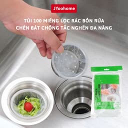 Bộ 100 Túi Lọc Rác Bồn Rửa Chén Bát JYoohome Túi Lưới Lọc Rác Rửa Bát Vải Tự Phân Huỷ Có Chun 1