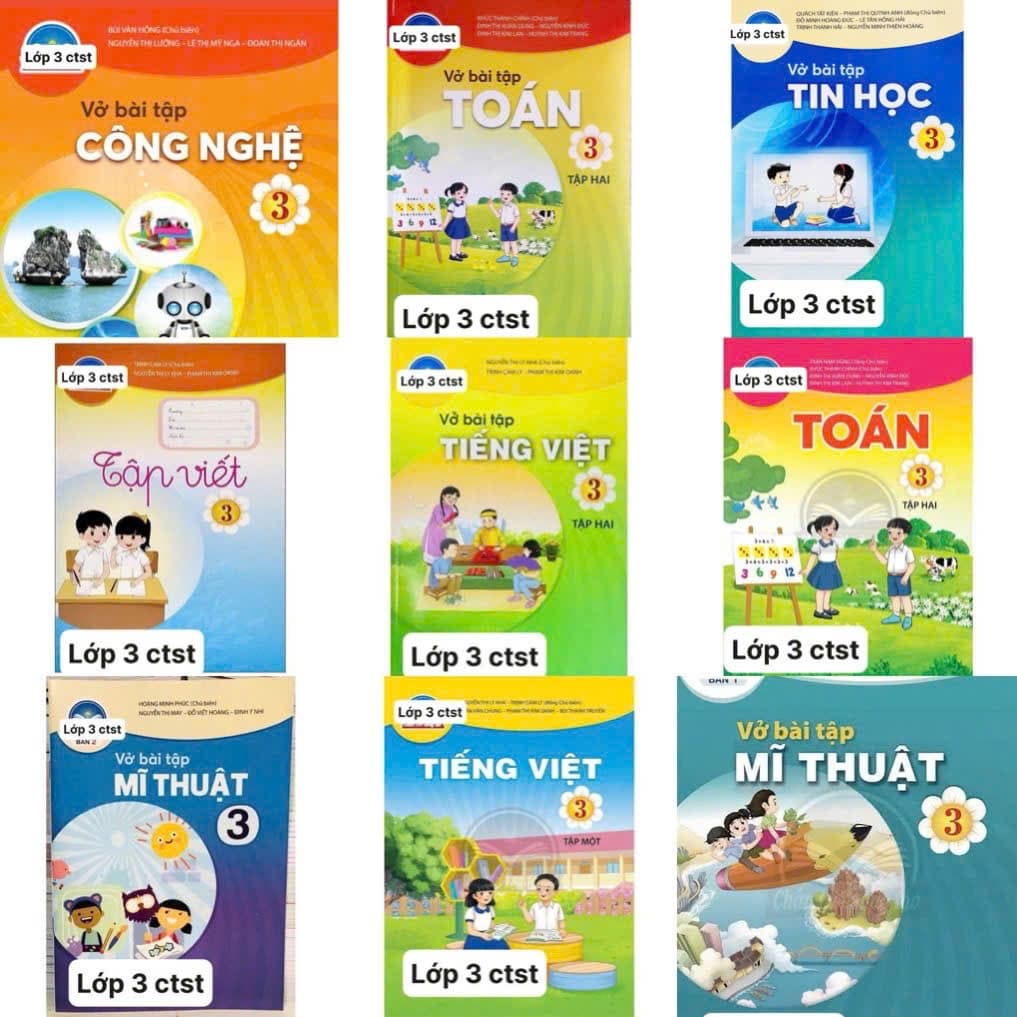 Combo vở tập viết mĩ thuật toán tiếng việt ... lớp 3 bộ chân trời sáng tạo