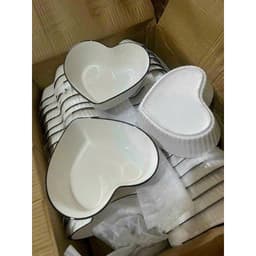 Bát đĩa bát tràng 19 chi tiết họa tiết Trắng Viền Đen, Set tô chén dĩa sứ ăn cơm gia đình hàng nhập khẩu cao cấp 6
