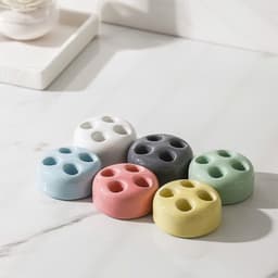 Giá để bàn chải đánh răng bằng gốm 4 ngăn cao cấp. Kệ đựng bàn chải thiết kế tối giản decor phòng tắm - Majehome 8