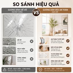 Gương treo tường cao cấp, kích thước 20×20, 30×30, 40×40cm, kèm theo miếng dán, khó vỡ. 5
