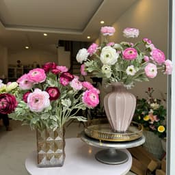 Hoa mao lương kép giả, hoa trà lụa cao cấp trang trí nhà cửa Tiệm hoa nhân tạo 9