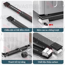 trượt di chuyển đồ nặng, giá đỡ tủ lạnh có con lăn di động Máy giặt chân đế tủ lạnh 3