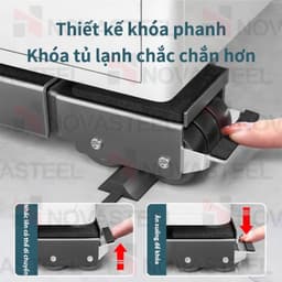 trượt di chuyển đồ nặng, giá đỡ tủ lạnh có con lăn di động Máy giặt chân đế tủ lạnh 4