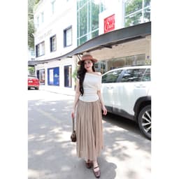 Áo Thun Nữ Công Sở Ngắn Tay Cổ Đổ Nhún Eo Chất Liệu Cotton Nhật Co Giãn 4 Chiều Mềm Mát Tôn Dáng Evalover 4