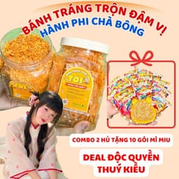 [DEAL ĐỘC QUYỀN LIVE] Combo 2 hủ Bánh tráng trộn đậm vị hành phi chà bông TẶNG 10 MÌ MIU quyền nhà PACO FOOD-món ăn vặt 3