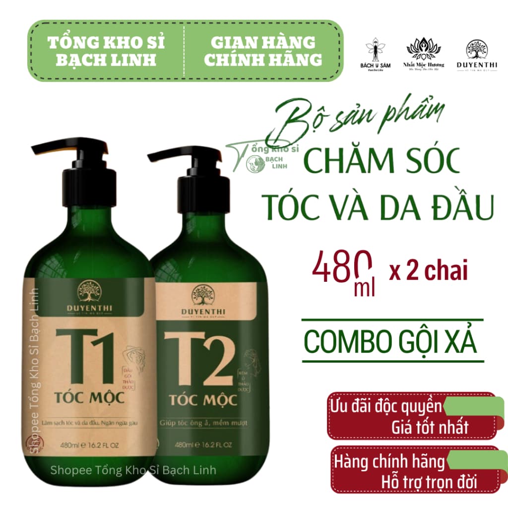 Combo Gội Xả Tóc Mộc Duyên Thị - Bách Y Sâm - T1 & T2 Duyên Thị - Combo chăm sóc tóc Duyên Thị
