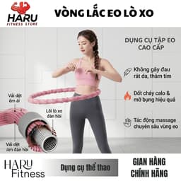 Vòng Lắc Eo Lò Xo HARU Bọc Vải Cao Cấp 1.5-2.5kg - Khóa Nhựa Nâng Cấp, Massage Êm Ái, Săn Chắc Vòng 2 5