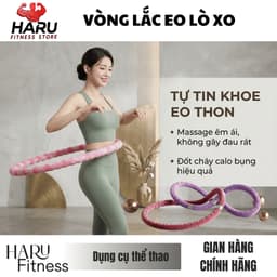 Vòng Lắc Eo Lò Xo HARU Bọc Vải Cao Cấp 1.5-2.5kg - Khóa Nhựa Nâng Cấp, Massage Êm Ái, Săn Chắc Vòng 2 4