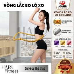 Vòng Lắc Eo Lò Xo HARU Bọc Vải Cao Cấp 1.5-2.5kg - Khóa Nhựa Nâng Cấp, Massage Êm Ái, Săn Chắc Vòng 2 8