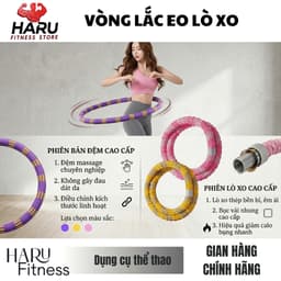 Vòng Lắc Eo Lò Xo HARU Bọc Vải Cao Cấp 1.5-2.5kg - Khóa Nhựa Nâng Cấp, Massage Êm Ái, Săn Chắc Vòng 2 9